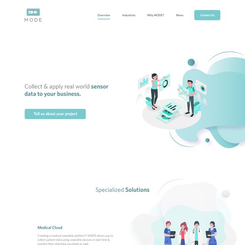 Startup website with the title 'IoT Startup Landing Page'