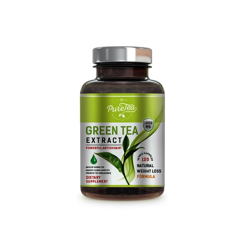 Green tea packaging with the title 'GreenTea'