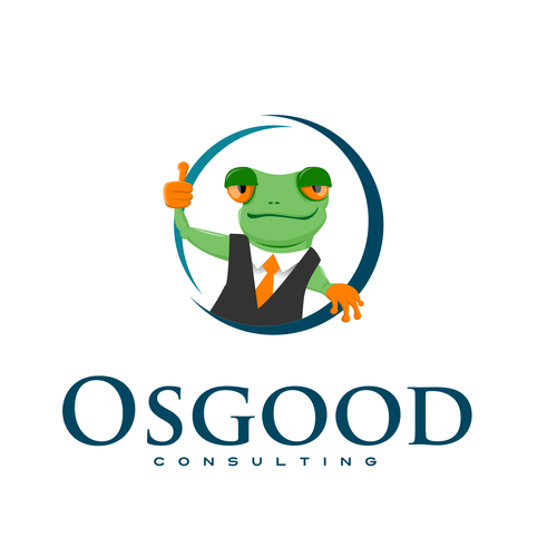 Animal-mascot logo with the title 'frog consulting logo'
