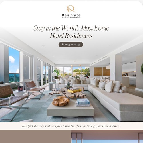 Hotel design with the title 'Email design template for hotel platform'