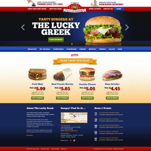 Eatery design with the title 'Fast Food Restaurant Website Design'