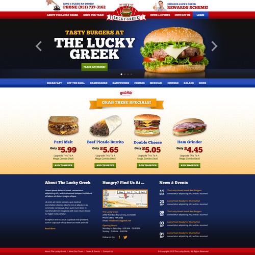 Restaurant website with the title 'Fast Food Restaurant Website Design'