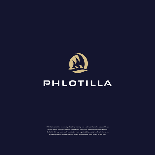 Boat brand with the title 'Online sailing community identity'