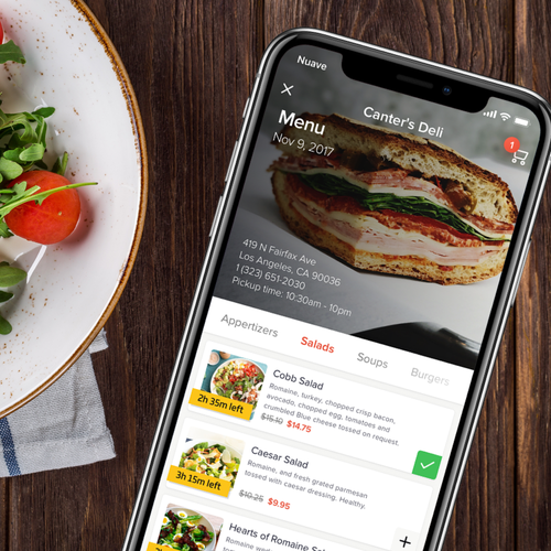 UI design with the title 'Cool Mobile app for Food ordering'
