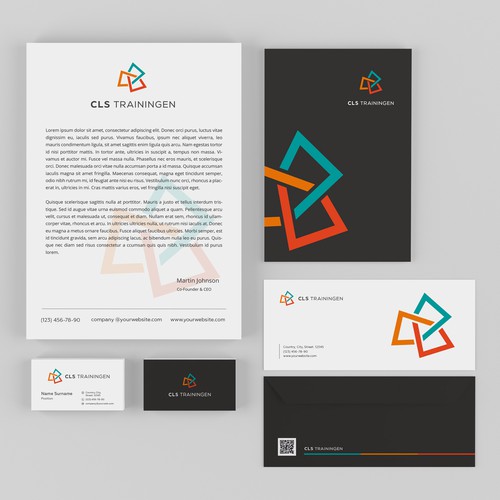 Square brand with the title 'Modern minimalist concept. Intersection effect'