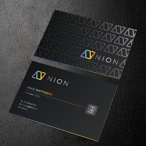 Spot UV design with the title 'Minimal Black Business card'