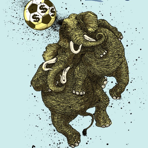 Elephant artwork with the title 'Visually stunning and creative illustration for 99designs!'