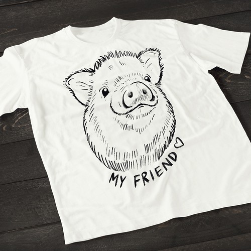 Pig t-shirt with the title 'illustration'