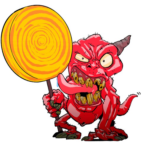 Monster artwork with the title 'Red Dye 40 Monster'