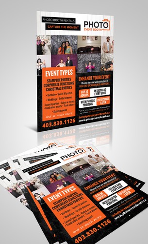 Photo booth design with the title 'Eye Catching Flyer and Postcard Needed'