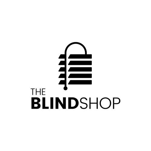 Blinds logo with the title 'The Blind Shop'