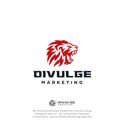 Roaring logo with the title 'Divulge marketing'