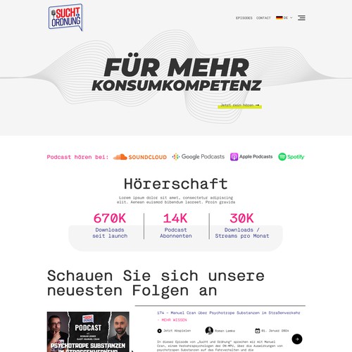 Art website with the title 'Podcast Show Website'