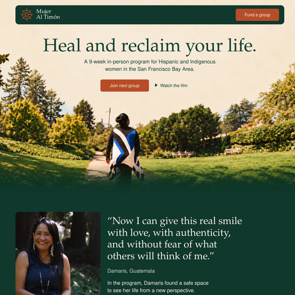 Community design with the title 'Redesign landing page mujeraltimon.org'
