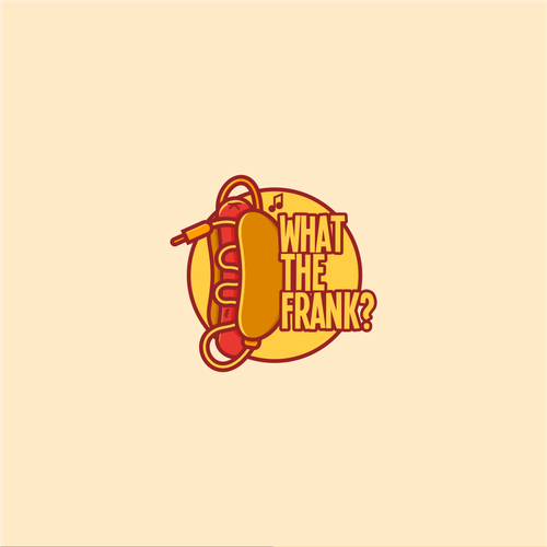 Hot dog logo with the title 'What the frank?'