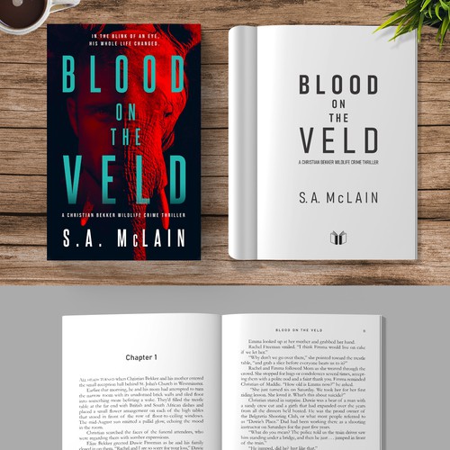 PDF design with the title 'Interior Print and Ebook Formatting for- Blood on the Veld'