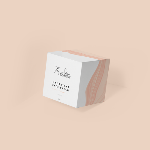 Liquid packaging with the title 'Minimalist box for face cream'