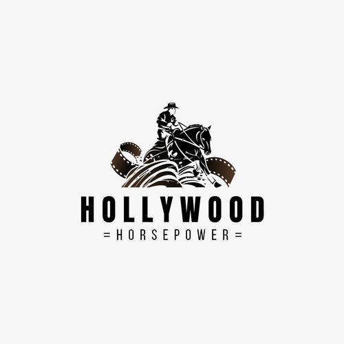 Riding logo with the title 'Hollywood Horsepower'