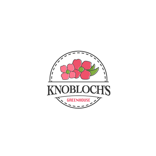 Flower wreath logo with the title 'Logo Knobloch's'