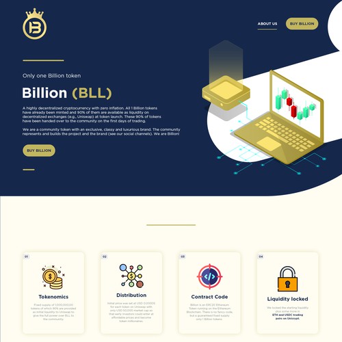 Eye-catching website with the title ' BillionToken ($BLL) Design Contest'