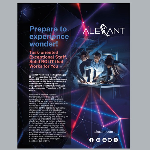 B2B design with the title 'Alexant Electronic Brochure'