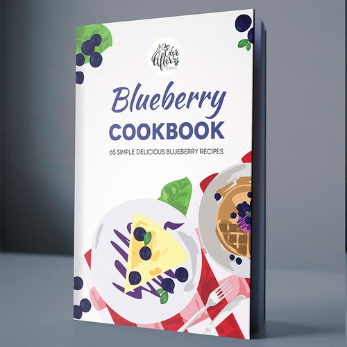 Recipe book cover with the title 'Blueberry Cookbook'