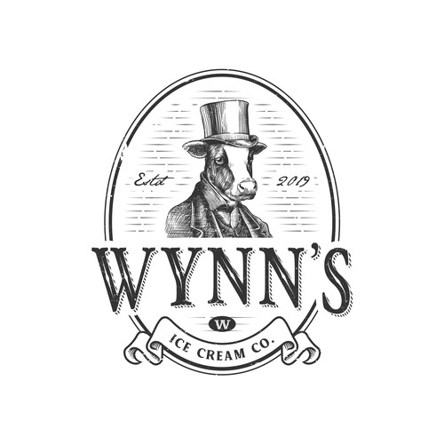 Ice cream shop design with the title 'Wynn's Ice Cream Co.'