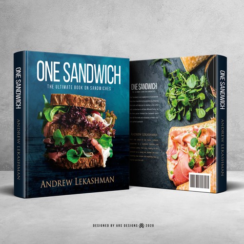 Food book cover with the title 'Book cover design'