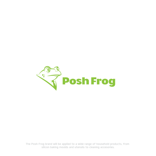 Spatula logo with the title 'A clean, simple, stylish and professional frog logo for 'Posh Frog''