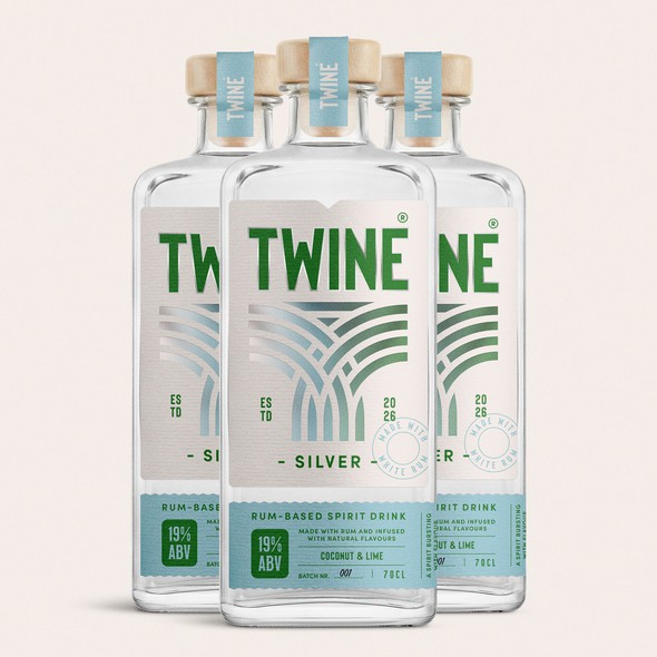 Silver design with the title 'Twine Spirits'