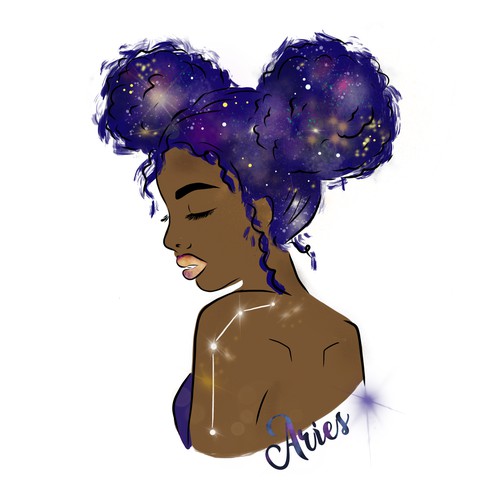 Abstract t-shirt with the title 'Aries Zodiac Woman'