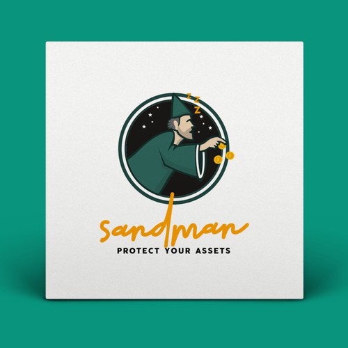 Radio station design with the title 'SANDMAN LOGO DESIGN'