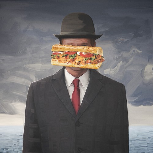 Sandwich illustration with the title 'Illustration for food chain'