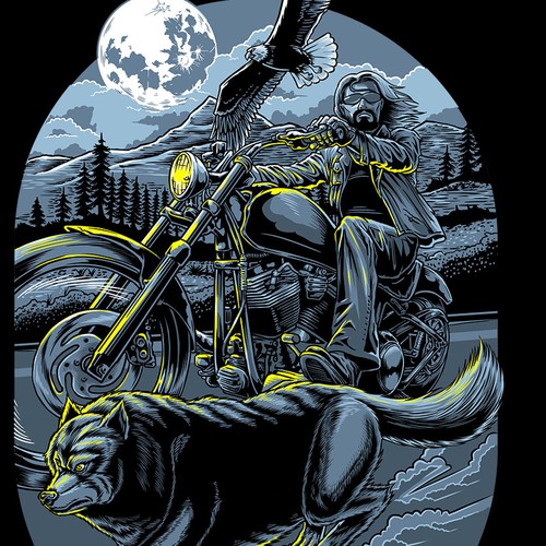 Automotive t-shirt with the title 'Live Free Ride Free_Skull Society'