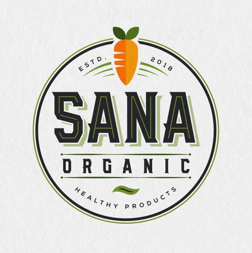 Health logo with the title 'Logo concept for Sana Organic healthy products'