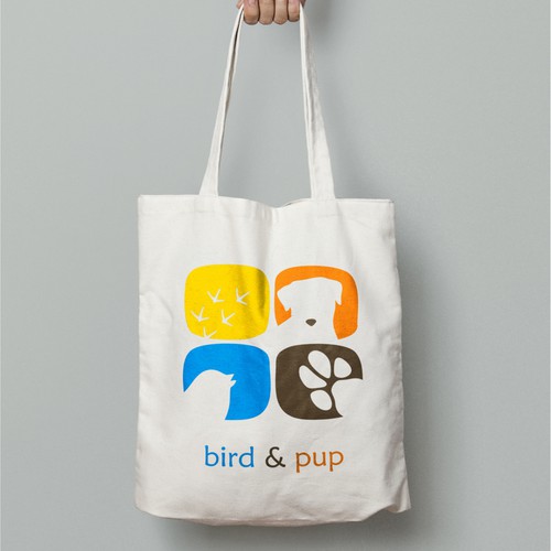 Puppy logo with the title 'bird & pup'