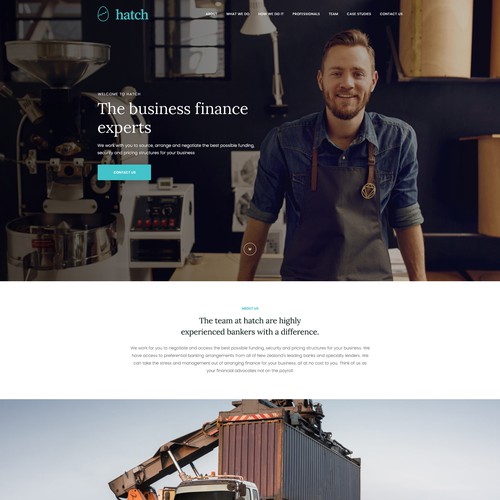 Finance website with the title 'Financial company redesigned'