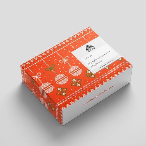 Christmas packaging with the title 'Christmas Mailer Box'