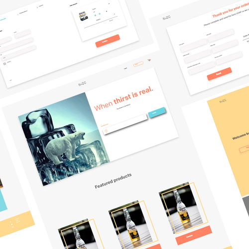 Layout website with the title 'Alcohol Delivery Website Concept'