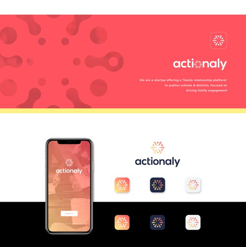 App logo with the title 'Logo design for Actionaly'