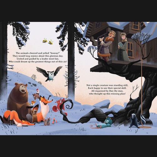 Forest artwork with the title 'Dan Hears a Who'