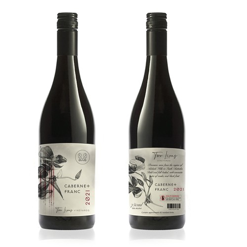 Drawing label with the title 'Wine lable'