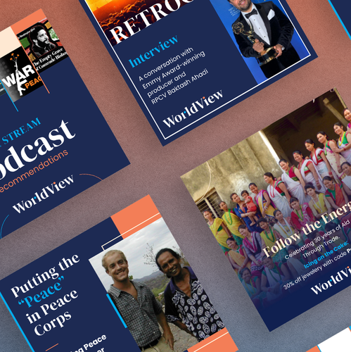 Online marketing design with the title 'WorldView Social Media Posts Templates.'