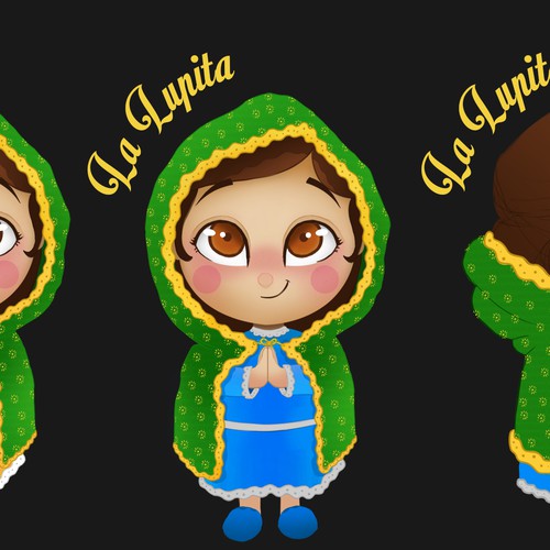 Doll design with the title 'La Lupita doll design study'