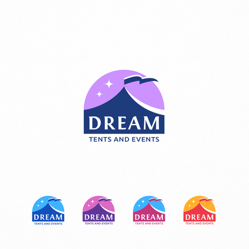 Road trip logo with the title 'Dream Tents & Events'