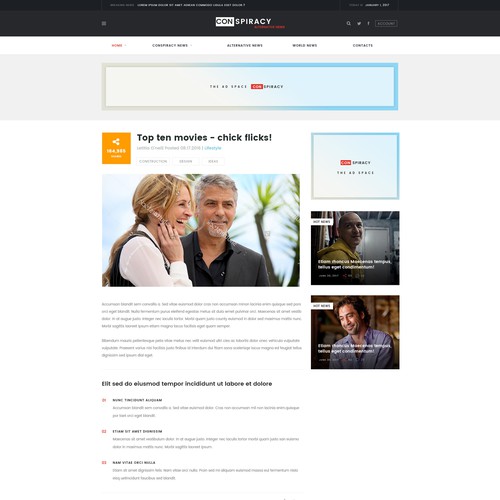 News website with the title 'News Blog Article'