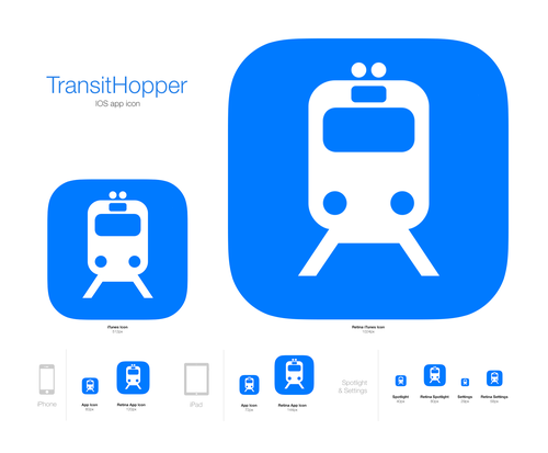 Transit design with the title 'App Icon for iPhone and Apple Watch (Public Transport)'