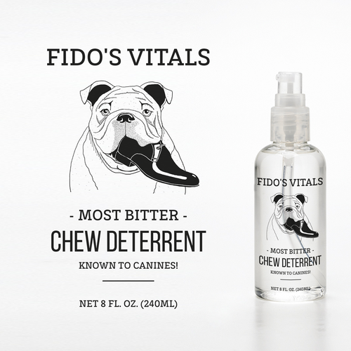 Dog label with the title 'Illustration for label'