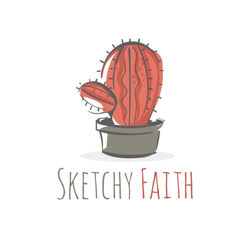 Cactus logo with the title 'Sketchy Faith'