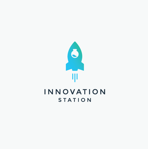 Turquoise design with the title 'Innovation Station '